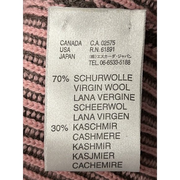 Vintage Escada Golf Size 38 Full Zip Pink Brown Striped Cardigan Hooded Sweater - Picture 8 of 8